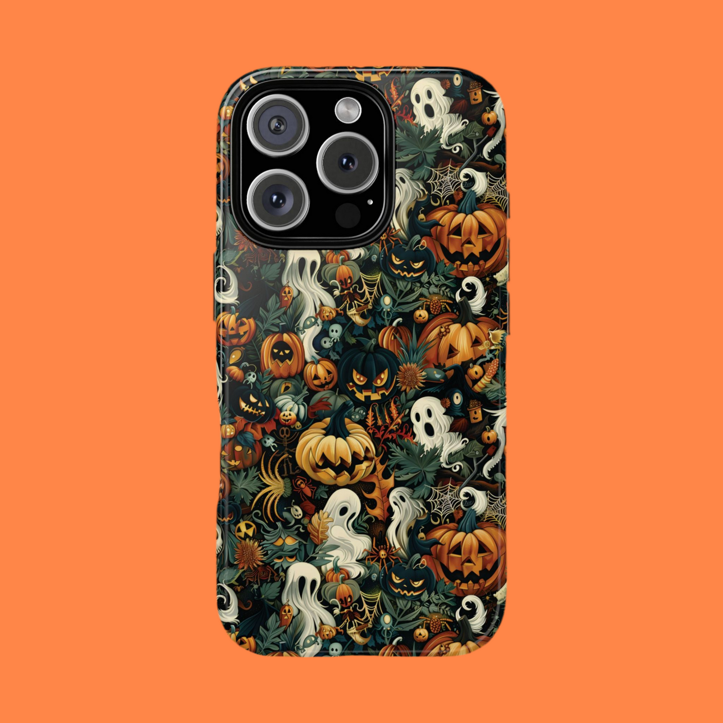 Spooky Halloween Phone Case β Ghosts & Pumpkins Design | iPhone 11β16 & Samsung S22+