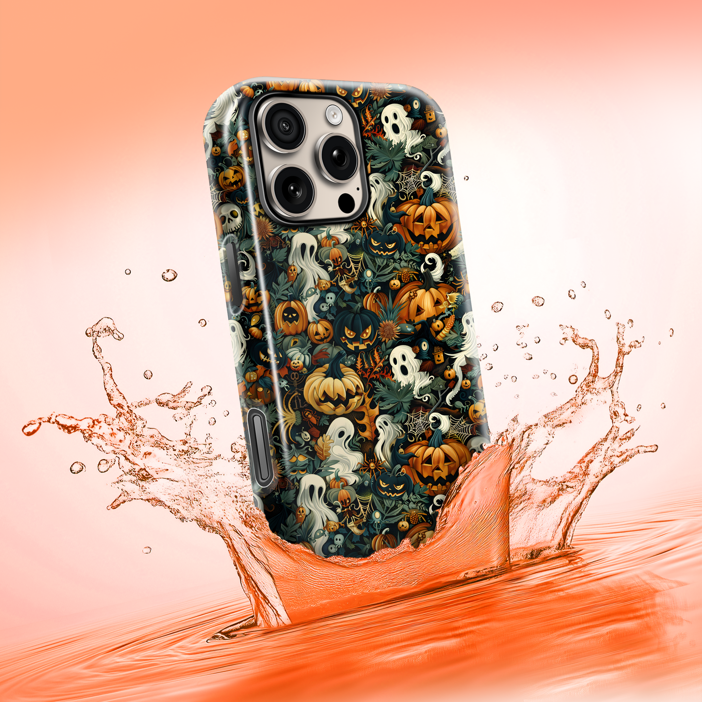 Spooky Halloween Phone Case β Ghosts & Pumpkins Design | iPhone 11β16 & Samsung S22+