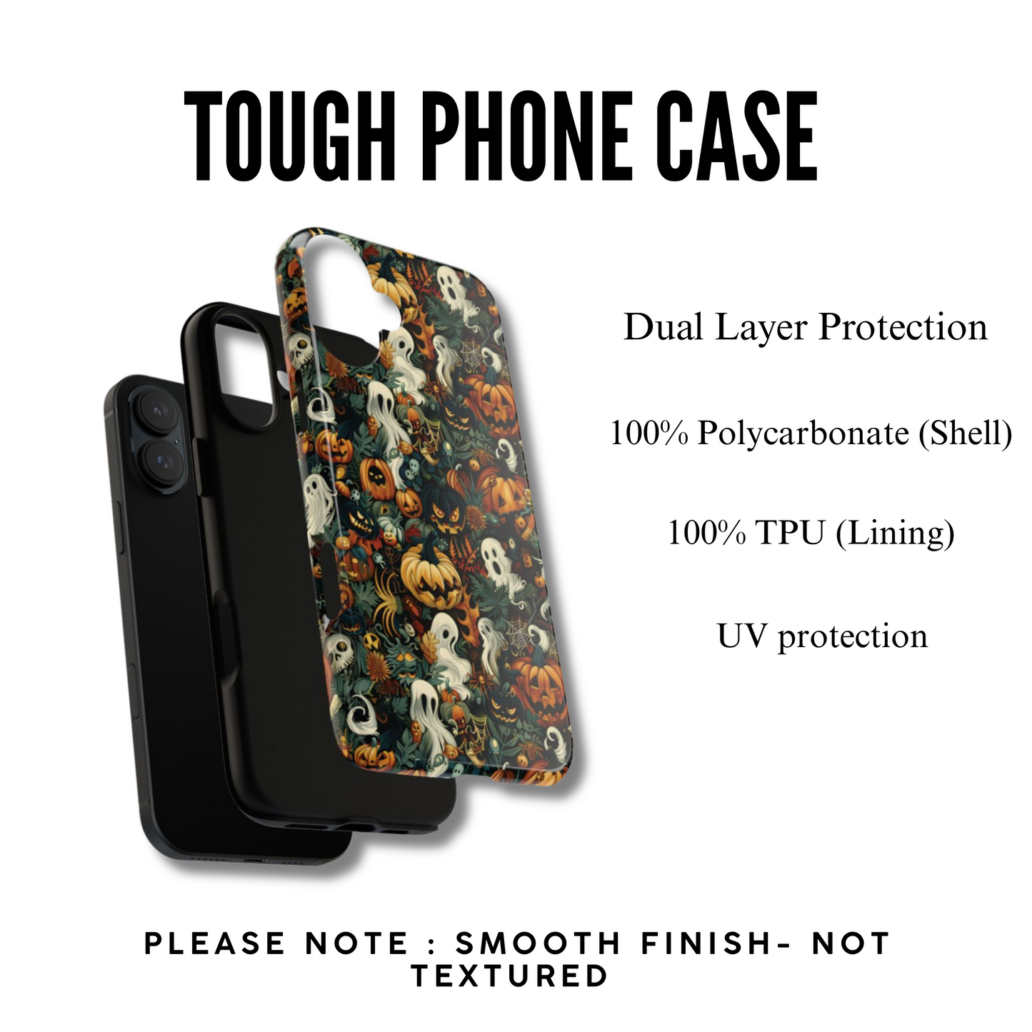 Spooky Halloween Phone Case β Ghosts & Pumpkins Design | iPhone 11β16 & Samsung S22+